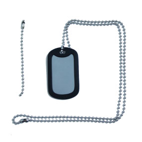 Dog Tag ketting rvs + Dog Tag silencer zwart