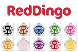 Red Dingo rvs rond - Angel Wings (1AW)     Reddingo - Hondenpenning - Kattenpenning