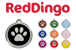 Reddingo rvs rond - Paw Print (1PP)     Red Dingo - Hondenpenning - Kattenpenning