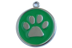 Rond emaille - poot 30mm     ID-penning - Hondenpenning - Kattenpenning