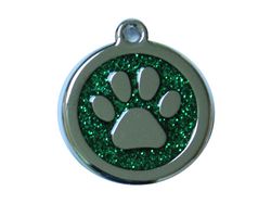 ACTIE! Rond Shine poot 30mm     ID-penning - Hondenpenning - Kattenpenning