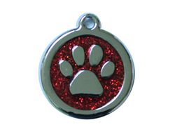 ACTIE! Rond Shine poot 30mm     ID-penning - Hondenpenning - Kattenpenning