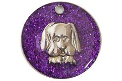 ACTIE! Penning glitter hond 25mm     ID-penning - Hondenpenning - Kattenpenning